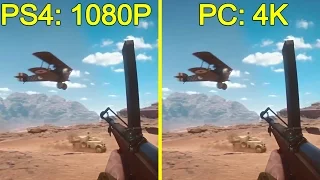 Battlefield 1 Gameplay - PS4 vs. PC Graphics Comparison [FULL HD]