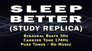 Improve Sleep Quality // 3Hz Binaural Beats // 174Hz Carrier // Pure Tones