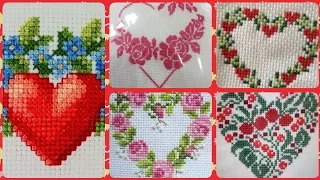 Gorgeous cross stitch patterns /countable embroidery #charsutikarhai/latest dosuti design ideas2024