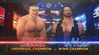 WWE 2K18 PSP Simulation : AJ Styles Vs Brock Lesnar Survivor Series 2017