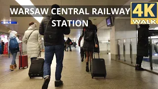 4K WALKING IN WARSAW POLAND | WARSAW CENTRAL RAILWAY STATION | JANUARY 18, 2023