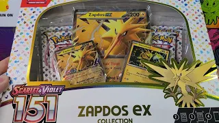 Pokemon 151 Zapdos Ex Collection Box Opening - 1 in 224 Pack Odds!!