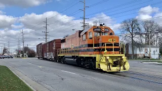 Street Running Train At Fire Department! Indiana & Ohio Railway & Steel Coils Train With DPU In Ohio