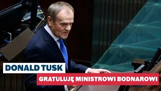 Donald Tusk: Gratuluję Ministrowi Bodnarowi - wystąpienie w Sejmie, 22.02.2024