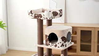 PetPals PP220733 Cowboy Maine Coon cat tree play video