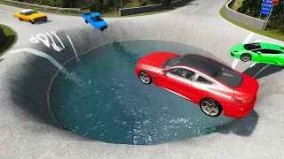 МУЛЬТИКИ ПРО МАШИНКИ АВАРИИ 🔥🔥 Cars vs giant pit suspension dridge massive potholes bollards машины