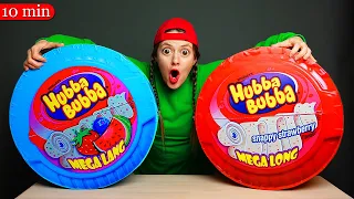 Mukbang GIANT Hubba Bubba 음식 챌린지 MUKACHU compilation