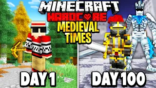 I Survived 100 Days in the Medieval Times on Hardcore Minecraft.. Here's What Happened