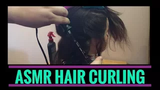 ASMR very relaxing hair play/hair curling - spray (no talking)