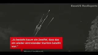 SpaceX: Video zeigt, wie Starlink-Satellit auf Erde stürzt und verglüht