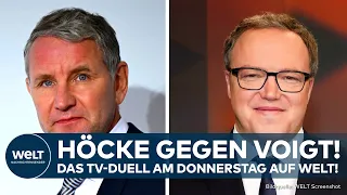HÖCKE VS. VOIGT: Das große TV-Duell auf WELT! Streit der Thüringer Spitzenkandidaten!