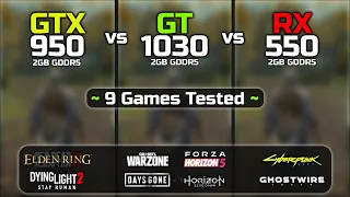 GTX 950 vs GT 1030 vs RX 550 | Test In 9 Games