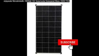 enjoysolar Monokristallin 150Watt 12V Solarmodul Solarpanel Mono 150W TÜV