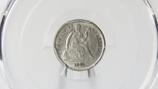 1861 Silver Seated Liberty Half Dime