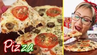 PIZZA DE FRIGIDEIRA PRONTA EM 10 MINUTOS I MASSA RÁPIDA E SEM LACTOSE I DIKA DA NAKA