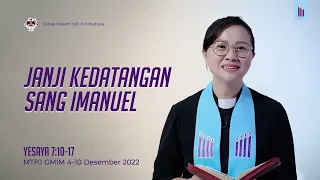 MTPJ GMIM 4-10 Desember 2022 | Yesaya 7:10-17 | Pdt. Meggie Muntuan
