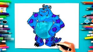 How to Draw Sully Easy | Monsters Inc.