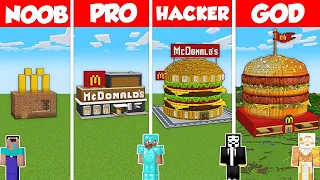 MCDONALDS HOUSE BUILD CHALLENGE - Minecraft Battle: NOOB vs PRO vs HACKER vs GOD / Animation