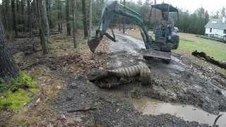 Fixing a drainage issue on a driveway