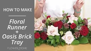 How To Make a Floral Runner Centerpiece with an Oasis Tray | Flower Moxie | DIY Wedding Flowers