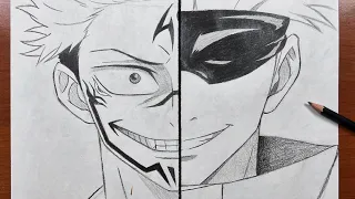 How to draw sukuna vs gojo satoru step-by-step | Easy to draw