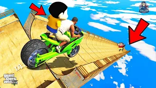 FRANKLIN AND SHINCHAN TRIED IMPOSSIBLE  MEGA RAMP JUMP CHALLENGE || GTA 5 TAMIL || KILLADI GAMING