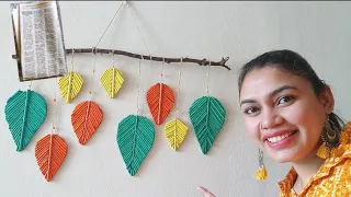 Boho Leave wall Hanging With Newspaper #youtuber #boho #newspapercraft #youtubevideos #diycrafts