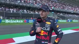 Max Verstappen Post Qualifying Interview on the track of F1 Mexico GP 2022