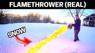 Does a flamethrower really melt snow? Not clickbait
