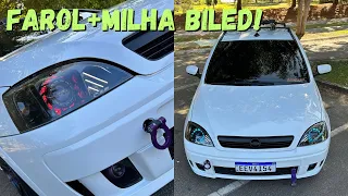 O farol  Biled do Corsa mais top que existe! Milhas exclusivos Biled e DRL sob medida