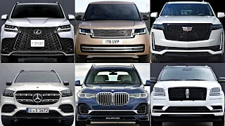 Top 10 Most Luxurious 3-Row Full-Size SUVs (High-end models) lexus lx 600, range rover 2022, bmw x7!