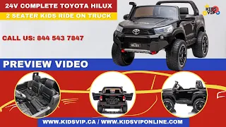 Newest Toyota Hilux 24v Kids Ride on Truck, 7'  Tablet, Rubber Wheels, Leather Seats, RC by KIDSVIP