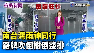 南台灣雨神同行 路牌吹倒樹倒整排【重點新聞】-20240425