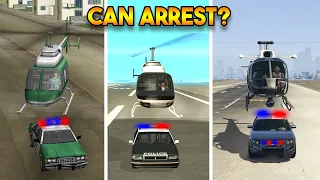 CAN ARREST IN HELICOPTER? (EVERY GTA)