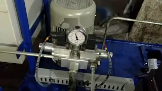 Hydraulic powerpack testing, pressure setting