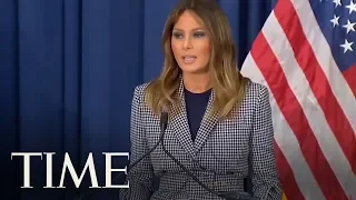 Melania Trump Visits Newborn Victims Of Opioid Crisis Following Plane Malfunction | TIME