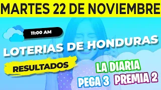 Sorteo 11AM Loto Honduras, La Diaria, Pega 3, Premia 2, Martes 22 de Noviembre del 2022 | Ganador 😱🤑
