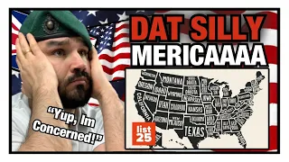 British Marine Reacts To 25 Bizarre Facts About Each US State (Part 2)