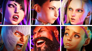 Street Fighter 6 - All Characters Funny Face and Intro Animations