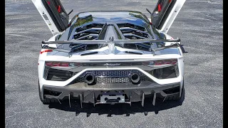 Lamborghini Aventador SVJ ANGRY LOUD BULL Start Up Walkaround  SOUND, Interior at Lamborghini Miami