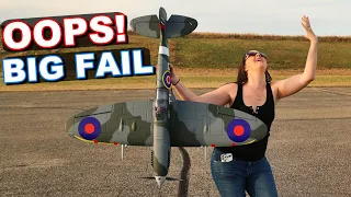 You Won't Believe HER NOOB RC PLANE MISTAKE! - Dynam Spitfire Warbird - TheRcSaylors