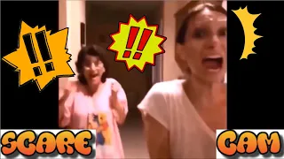 Scare cam pranks. Funny reaction!! She jumps with a beautiful scream. #2