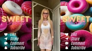 Transparent dress challenge [4K] girls without underwear 🍑💦3 #bigbank #tiktok #2023 #challenge