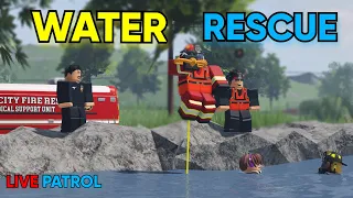 Medical Bus Deployed for Water Rescue! (Roblox ER:LC Roleplay)