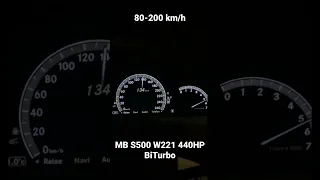 Mercedes Benz S500 W221 BiTurbo V8 || 80-200 km/h Acceleration *Sleeper*