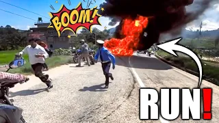 CAR BURSTS INTO FLAMES | EPIC, ANGRY, KIND & AWESOME MOTORCYCLE MOMENTS |  Ep.41