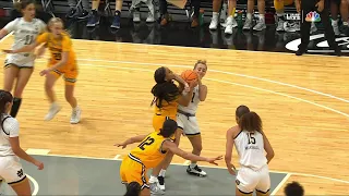 DOUBLE TECHNICALS On Dara Mabrey & Jayda Curry Fighting Over Ball | #9 Notre Dame Irish vs Cal Bears