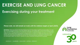 Live Well, Breathe Better: Lung Cancer: Exercising during treatment