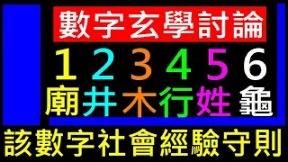 你可能不知道的數字玄學【社會當中123456有啥重要含意】白同學玄學討論科學生活經驗守則