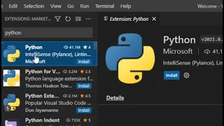 تحميل python على visual studio code